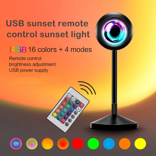 Sunset Lamp Projector With Remote Control
